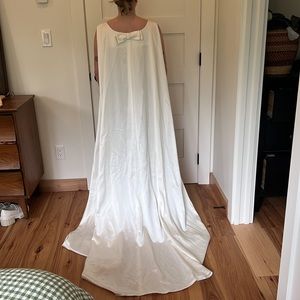 Handmade cape veil with bow